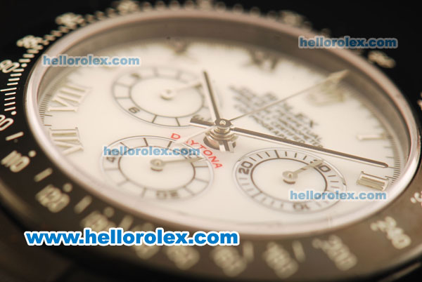 Rolex Daytona Chronograph Swiss Valjoux 7750 Automatic Movement Full PVD with White Dial and Roman Numerals - Click Image to Close